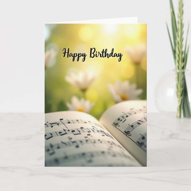 Carte d'anniversaire Notes de Musique Joyeuses (Devant)