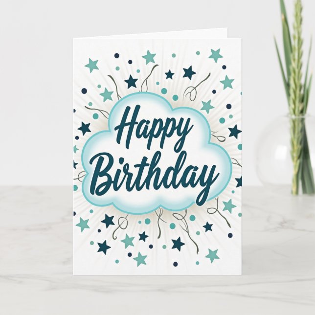 Carte d'anniversaire nuage (Devant)