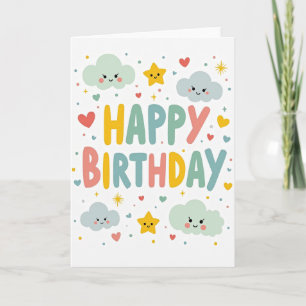 Carte d'anniversaire Nuage Pastel