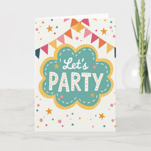 Carte d'anniversaire Nuage Turquoise