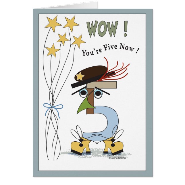 Carte d'anniversaire numéro cinq (Devant)