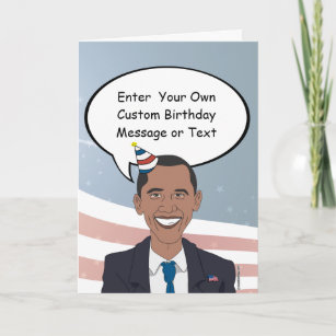 Carte d'anniversaire Obama - Personnaliser de votr