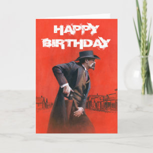 Carte d'anniversaire occidentale sauvage vintage