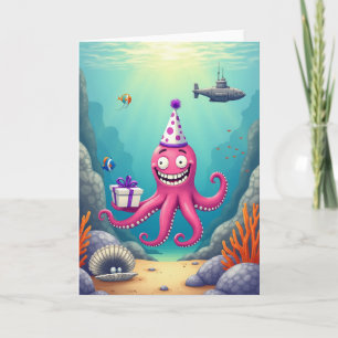 Carte d'anniversaire Océan Fuchsia