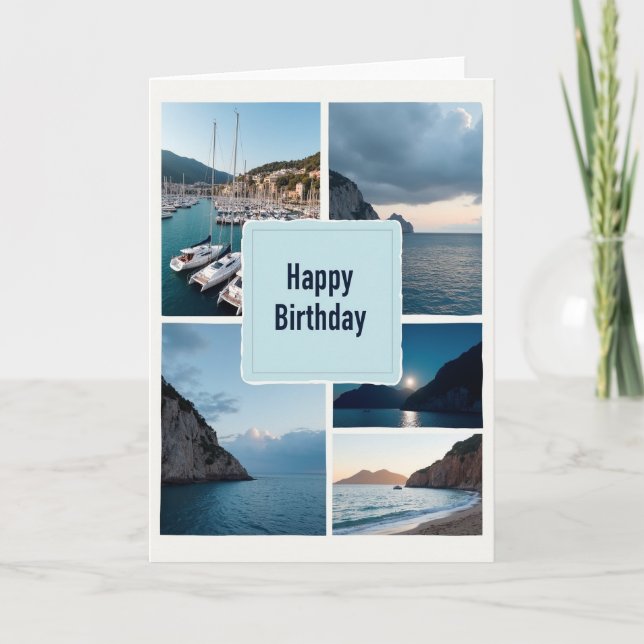 Carte d'anniversaire Océan Serein (Devant)