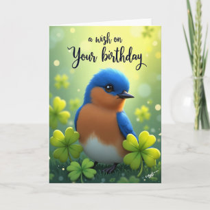 Carte d'anniversaire oiseau coloré joyeux