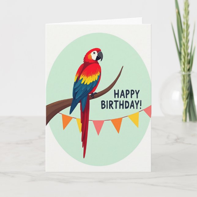 Carte d'anniversaire Oiseau Écarlate (Devant)
