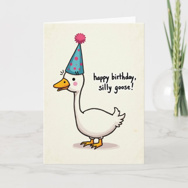Carte d'anniversaire oiseau fantaisiste (Devant)