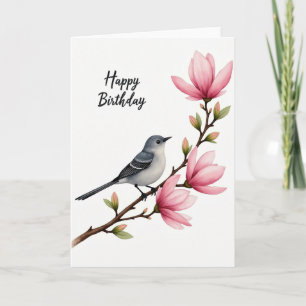 Carte d'anniversaire Oiseau Fleurir