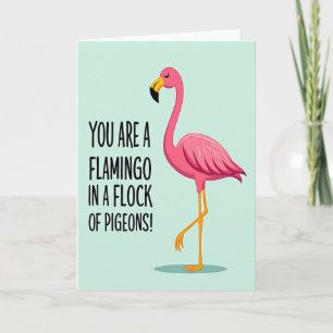 Carte d'anniversaire oiseau fuchsia