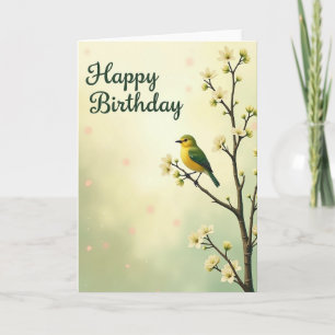 Carte d'anniversaire Oiseau Jaune