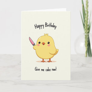Carte d'anniversaire Oiseau Jaune Doux