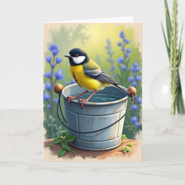 Carte d'anniversaire oiseau joyeux (Devant)