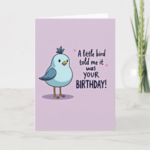 Carte d'anniversaire Oiseau Lavande