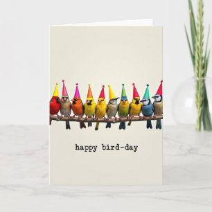 Carte d'anniversaire Oiseau Rangée Douce