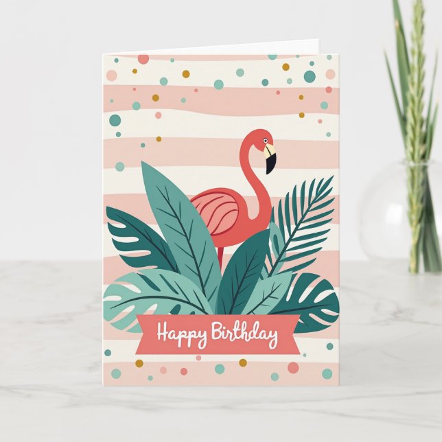 Carte d'anniversaire Oiseau Tropical (Devant)