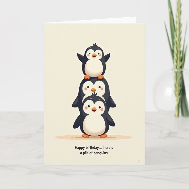 Carte d'anniversaire Oiseaux Joyeux (Devant)