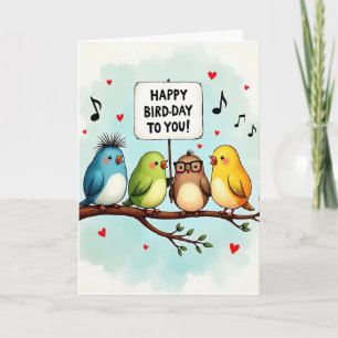 Carte d'anniversaire Oiseaux Musicaux