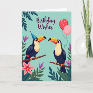 Carte d'anniversaire Oiseaux Tropicaux
