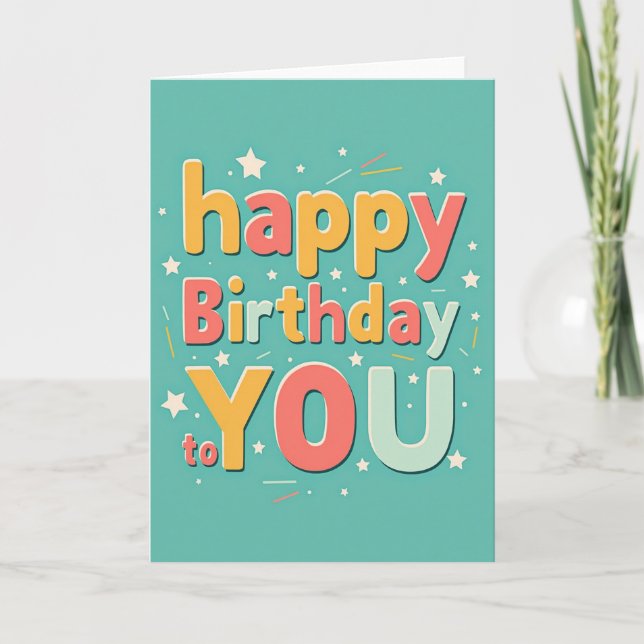 Carte d'anniversaire ombrée ludique (Devant)