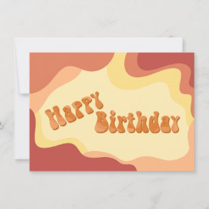 Carte d'anniversaire ondulée des années 70 chaude