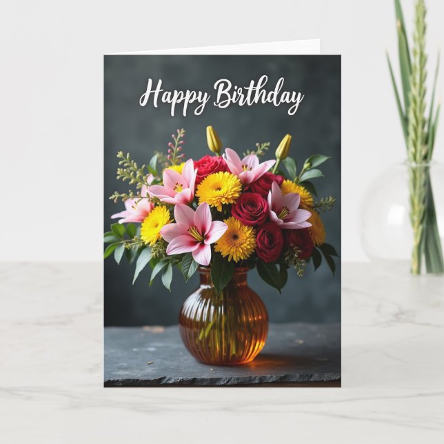 Carte d'anniversaire Opulent Bloom (Devant)