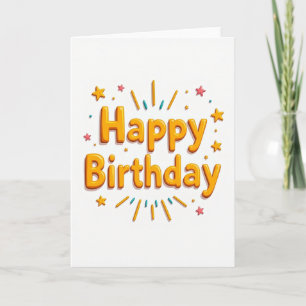 Carte d'anniversaire orange brillante