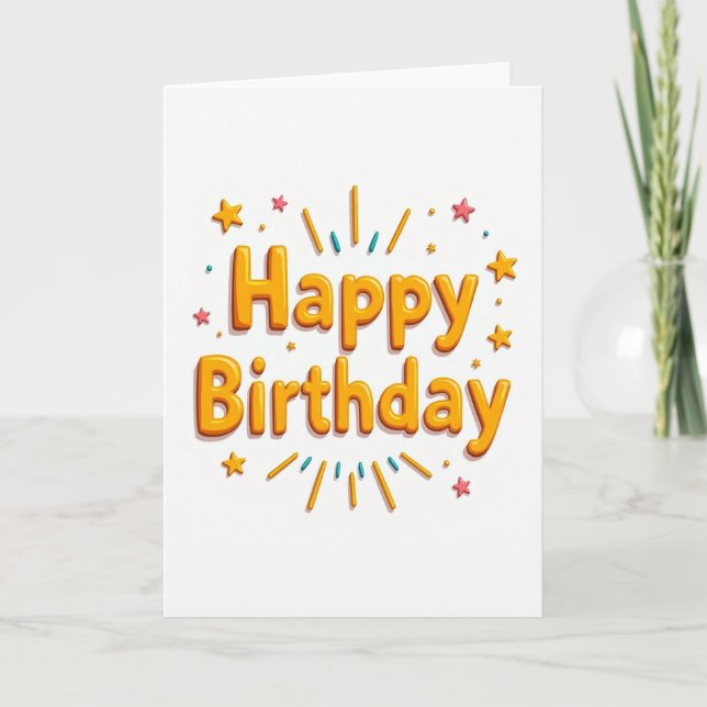 Carte d'anniversaire orange brillante (Devant)