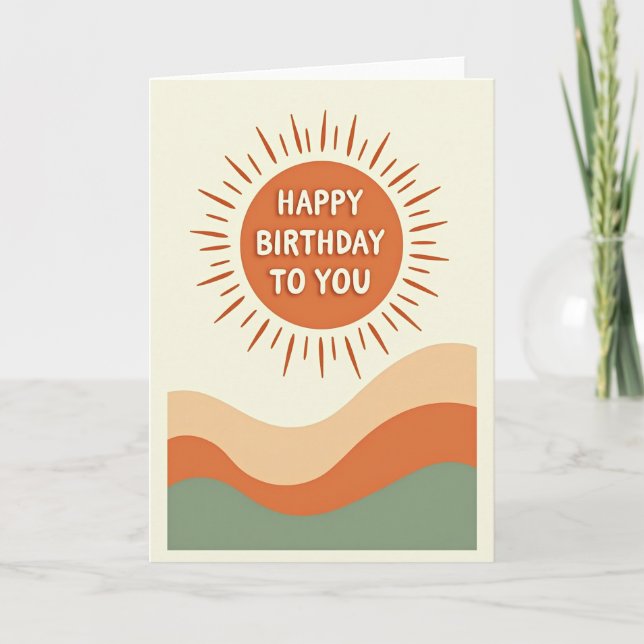 Carte d'anniversaire orange chaleureuse (Devant)