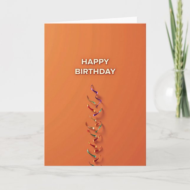 Carte d'anniversaire orange joyeuse (Devant)
