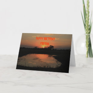 Carte d'anniversaire Orange Sunset Reflection