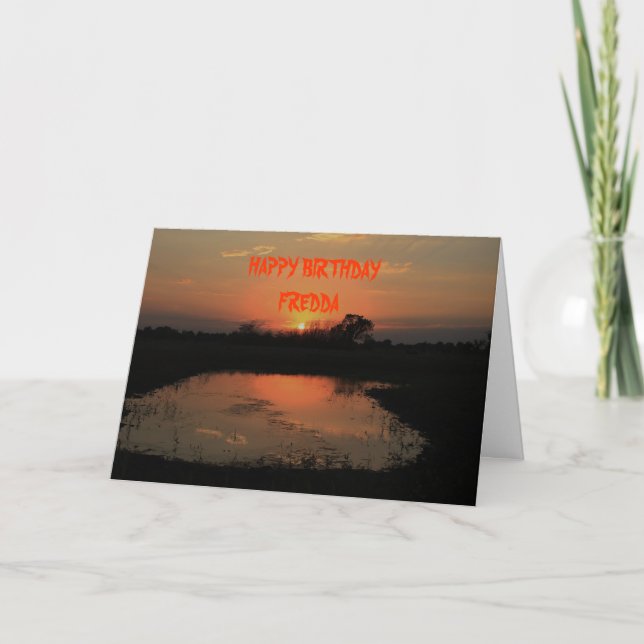 Carte d'anniversaire Orange Sunset Reflection (Devant)