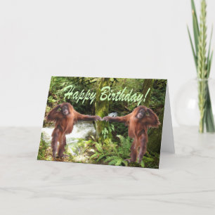 Carte d'anniversaire Orangutan Baby in Jungle