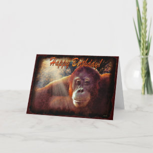 Carte d'anniversaire Orangutan & Rainforest Sunlig