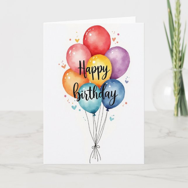 Carte d'anniversaire Orbes Aquarelle (Devant)