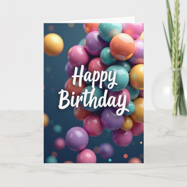 Carte d'anniversaire Orbes Brillants (Devant)