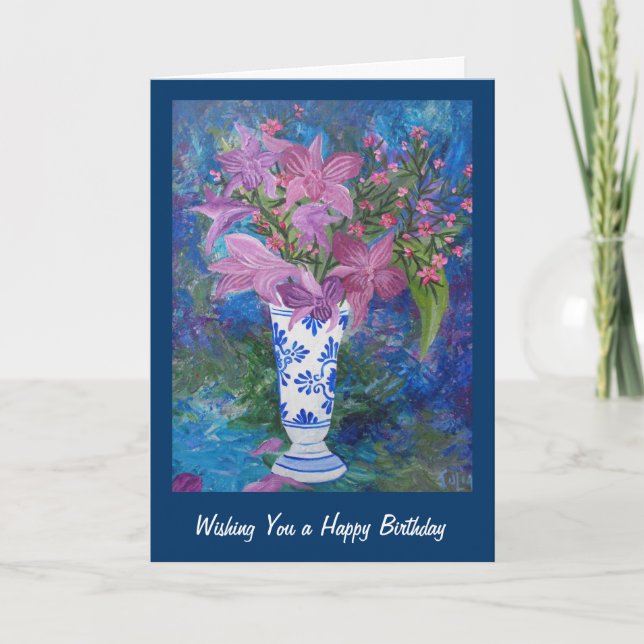Carte d'anniversaire Orchidée (Devant)