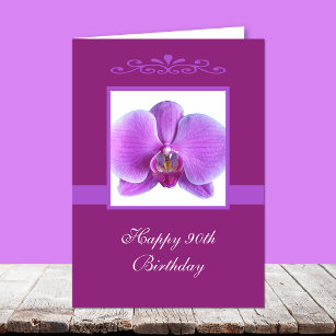 Carte d'anniversaire orchidée 90e