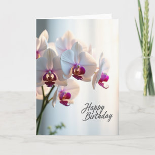 Carte d'anniversaire Orchidée Élégante