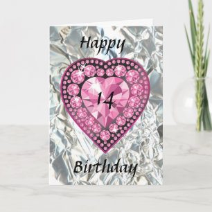 Carte d'anniversaire ornée de bijoux de coeur de