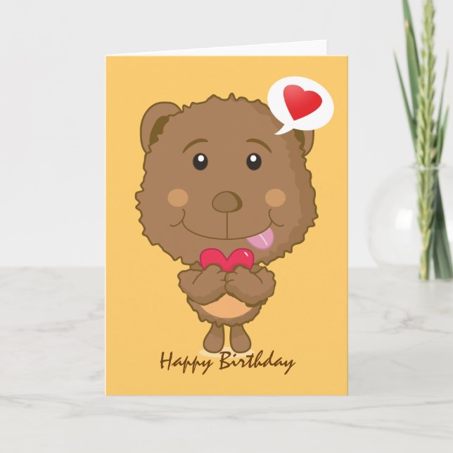 Carte d'anniversaire ours (Devant)