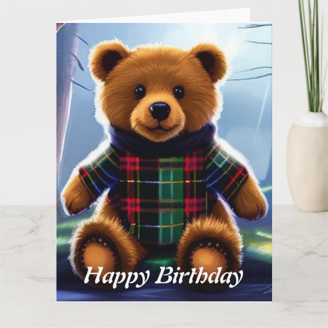 Carte d'anniversaire Ourson en peluche (Devant)