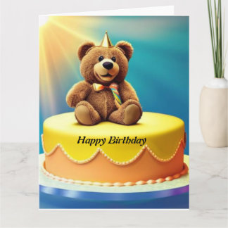 Carte d'anniversaire Ourson en peluche