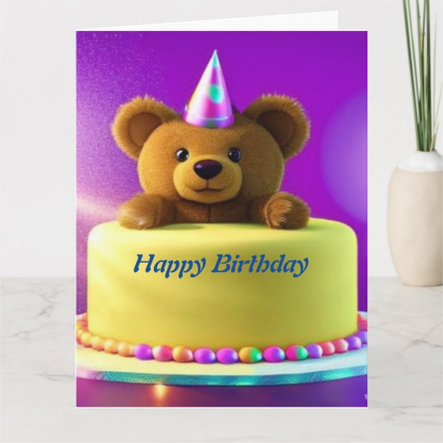 Carte d'anniversaire Ourson en peluche (Devant)