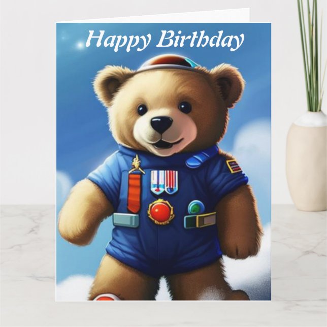 Carte d'anniversaire Ourson en peluche (Devant)