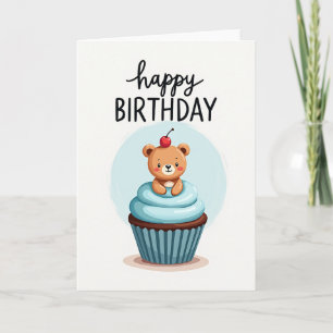 Carte d'anniversaire Ourson Fantaisiste