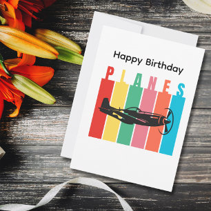 Carte d'anniversaire P-51 Avion militaire rétro vi