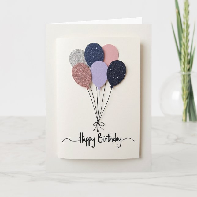 Carte d'anniversaire pailletée (Devant)