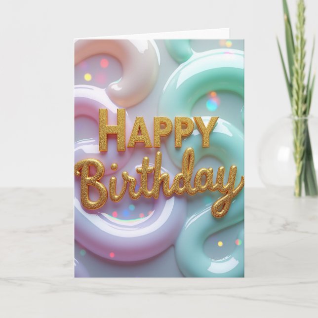 Carte d'anniversaire pailletée jubilatoire (Devant)