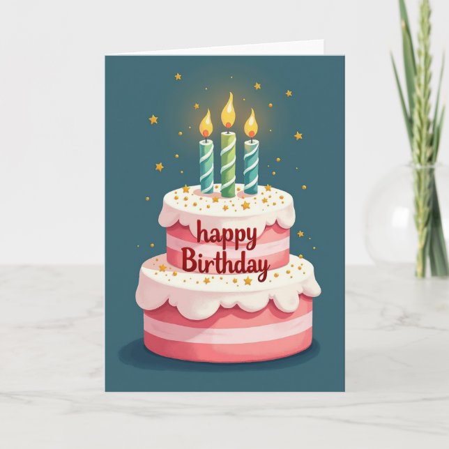 Carte d'anniversaire Paillettes d'étoiles (Devant)